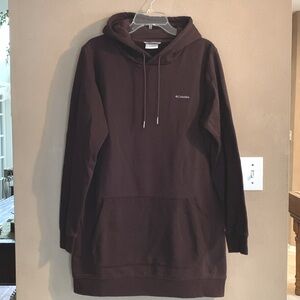 Columbia hoodie tunic long length espresso cocoa  brown women’s XL